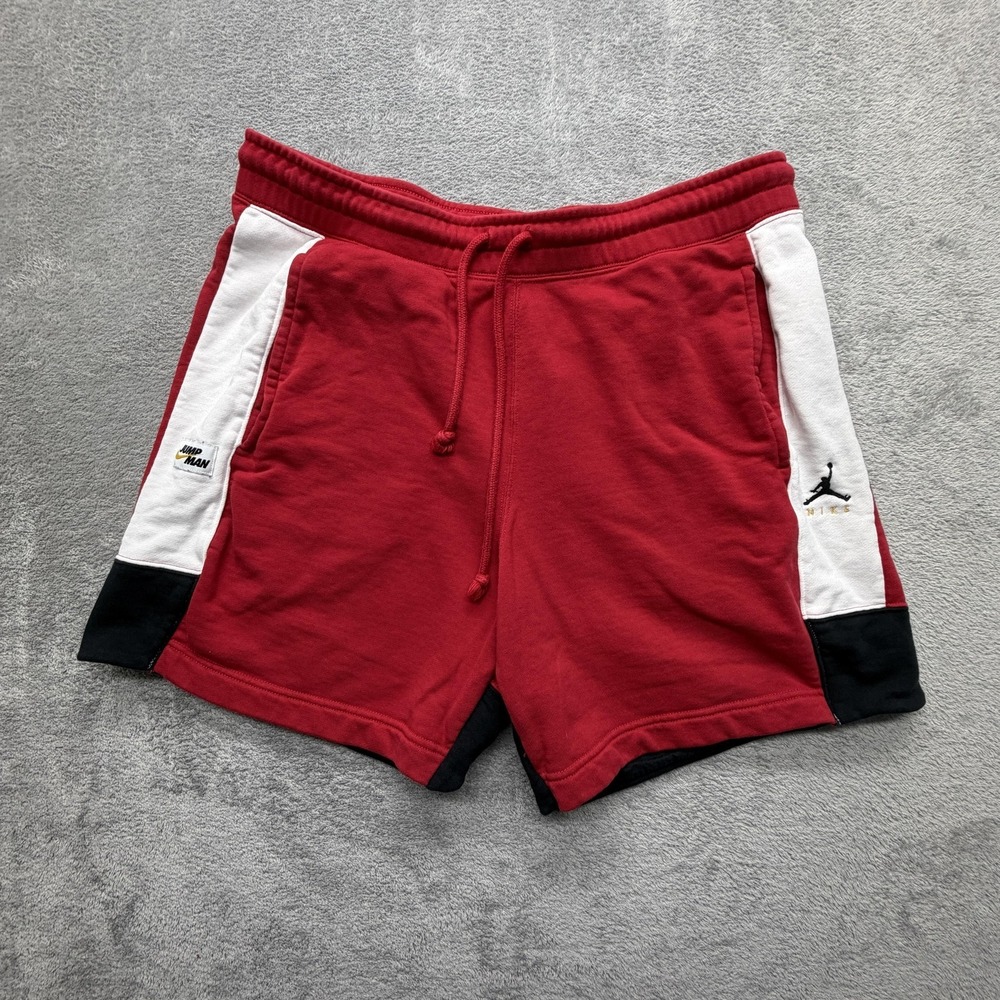 Jordan Shorts Mens XL Red Colorblock Sweat Jumpman Pockets‎ DA7204-687 Athletic